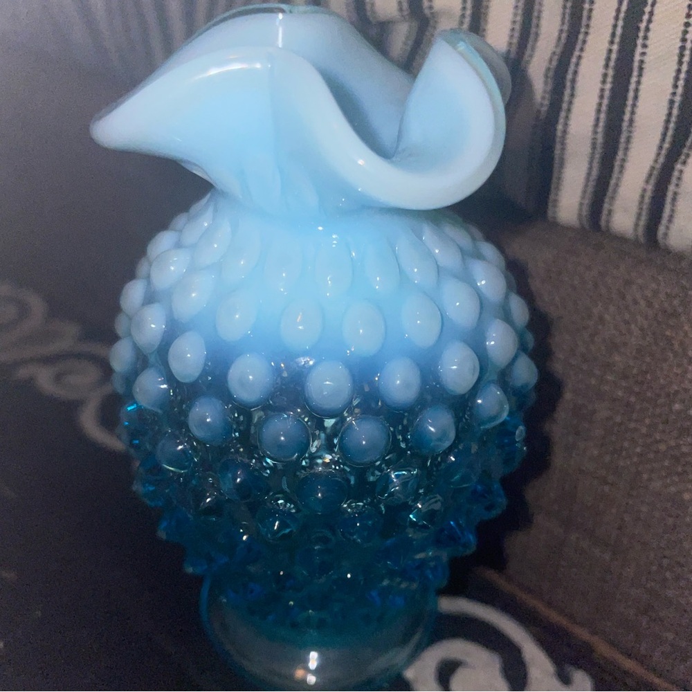 Hobnail Blue Opalescent by Fenton 1939-1955 discontinued